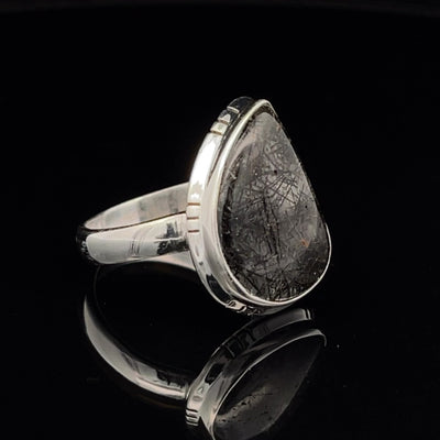 Sterling Silver Tourmalated Quartz Ring Size 8