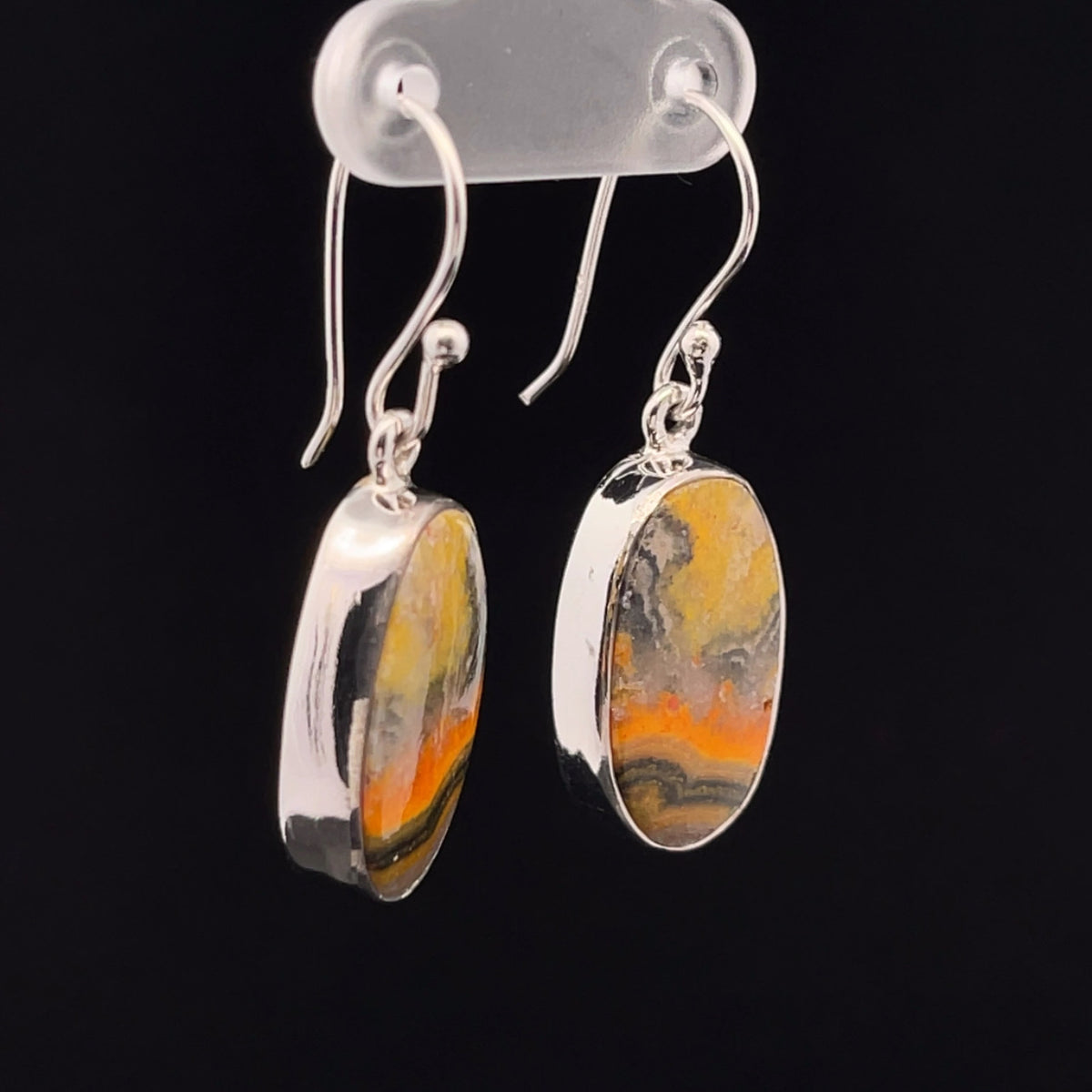 Sterling Silver Bumble Bee Jasper Earrings