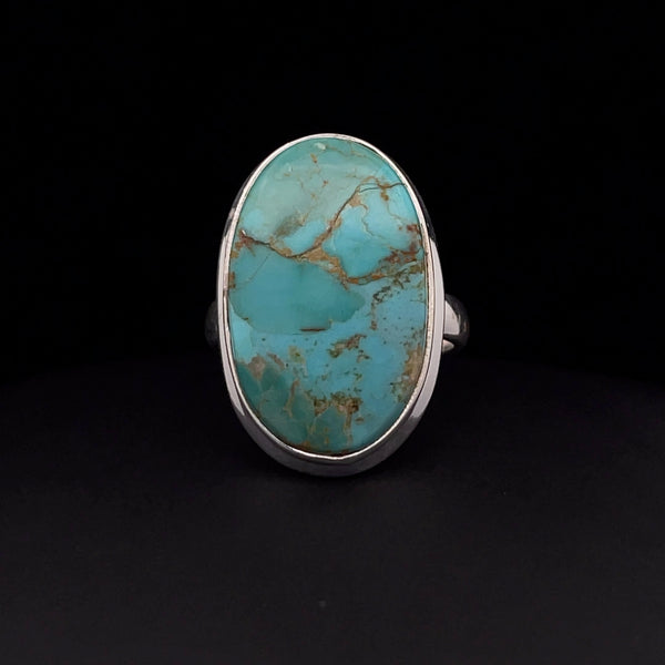 Sterling Silver Kingman Turquoise Ring Size 7