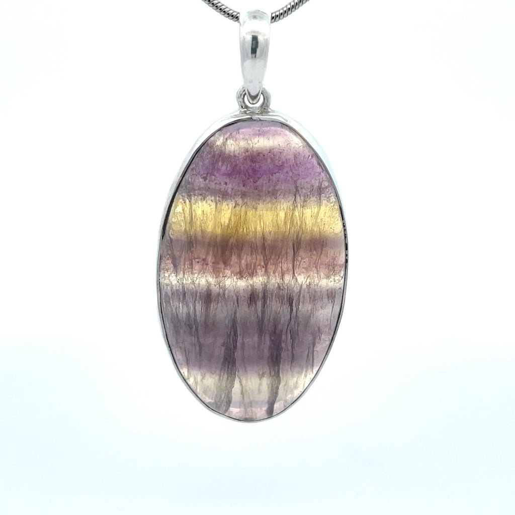 Sterling Silver Rainbow Fluorite Pendant