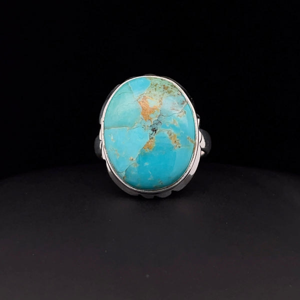 Sterling Silver Kingman Turquoise Ring Size 7