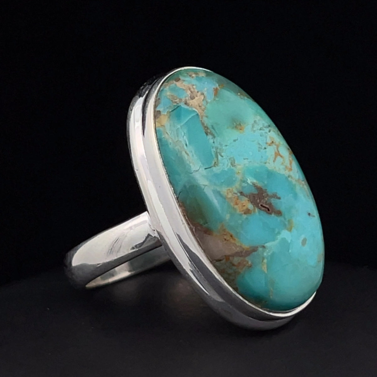 Sterling Silver Kingman Turquoise Ring Size 7