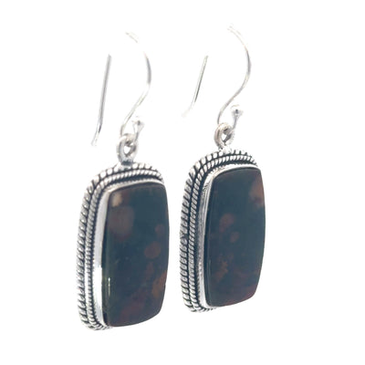 Sterling Silver Bloodstone Earrings