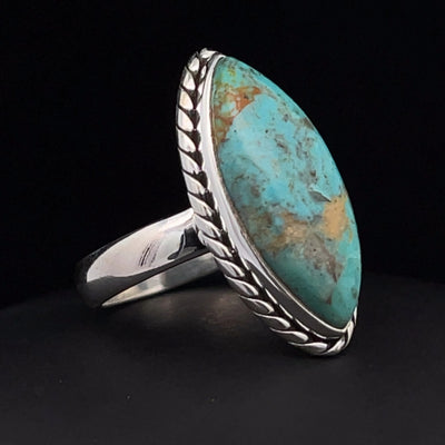 Sterling Silver Kingman Turquoise Ring Size 7