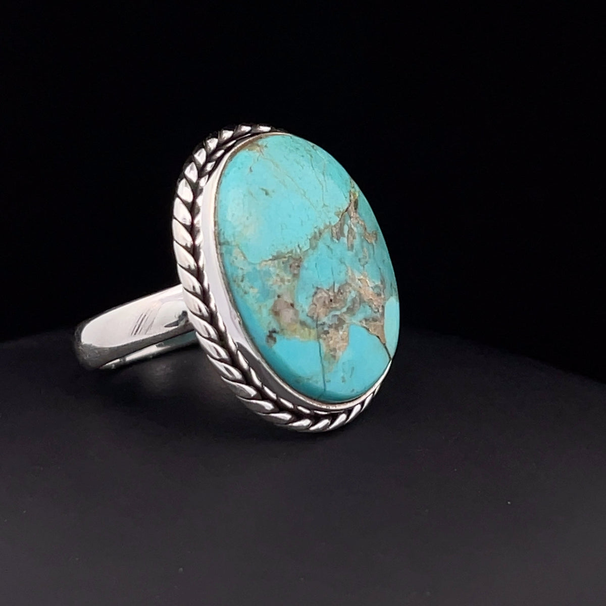 Sterling Silver Kingman Turquoise Ring Size 7