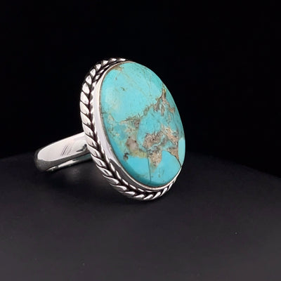 Sterling Silver Kingman Turquoise Ring Size 7
