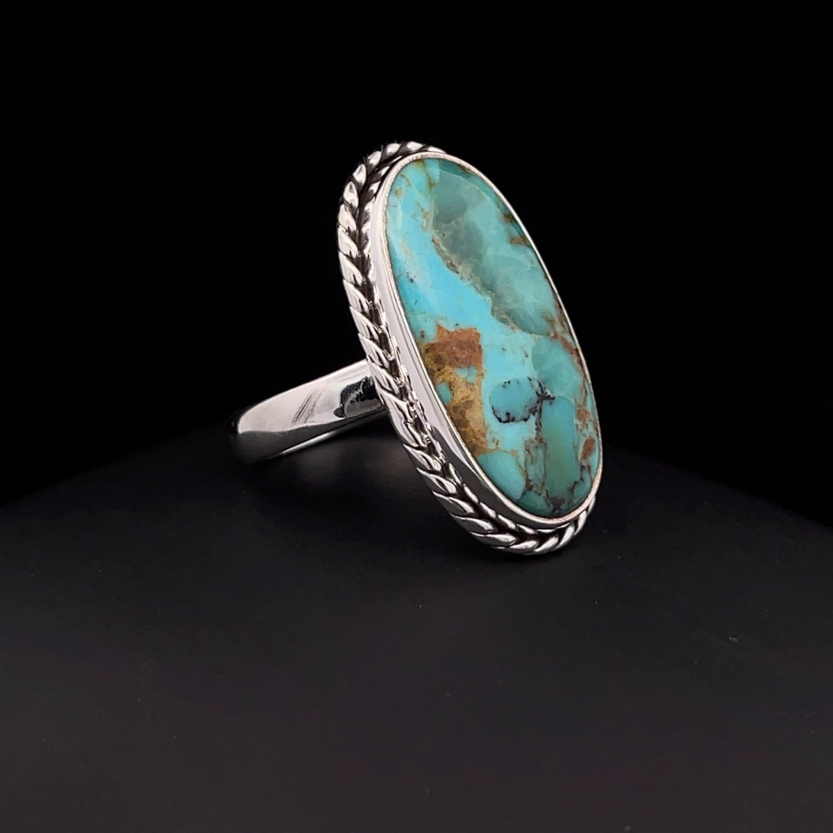 Sterling Silver Kingman Turquoise Ring Size 7