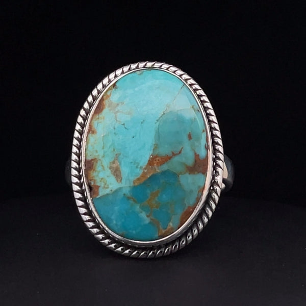 Sterling Silver Kingman Turquoise Ring Size 9.5