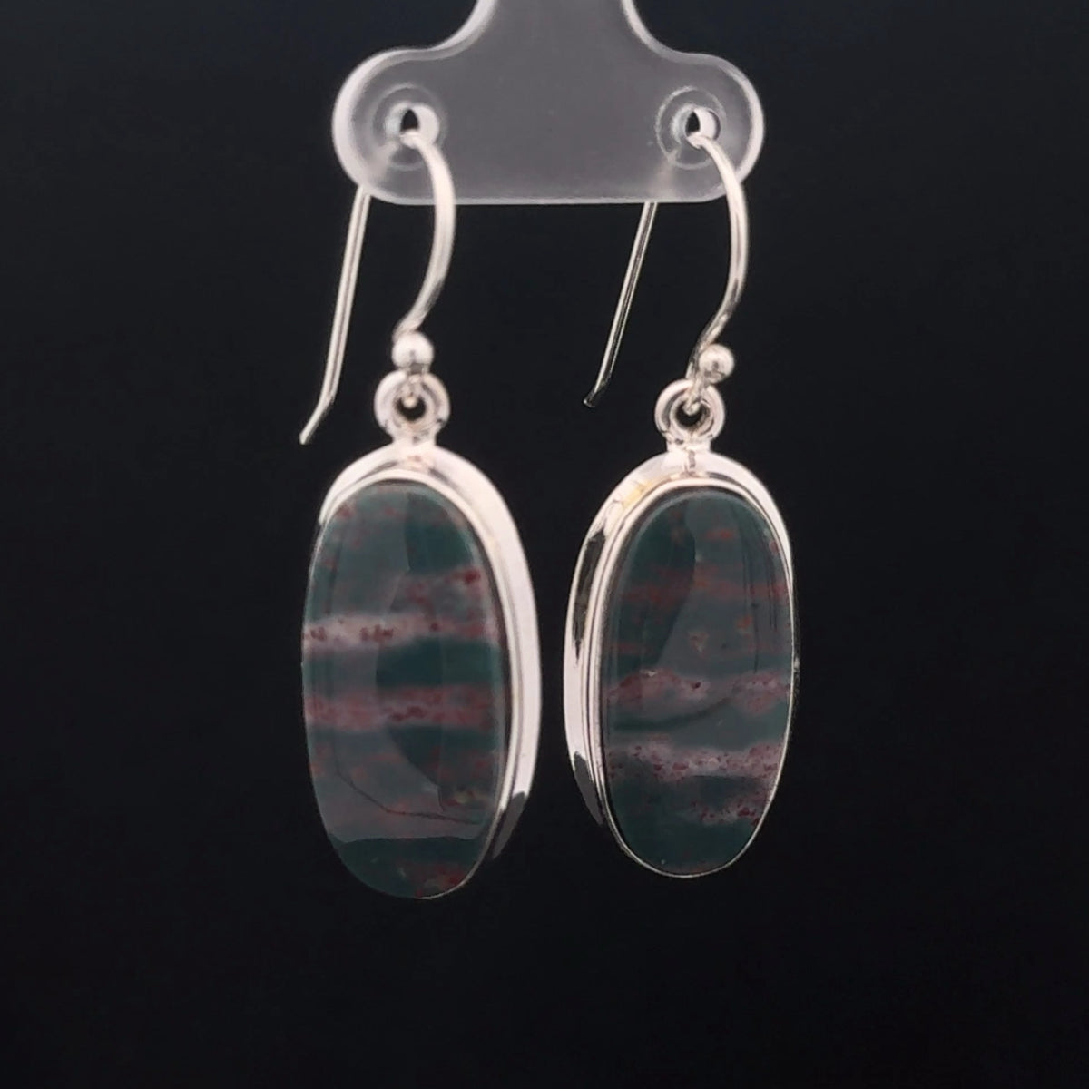 Sterling Silver Bloodstone Earrings