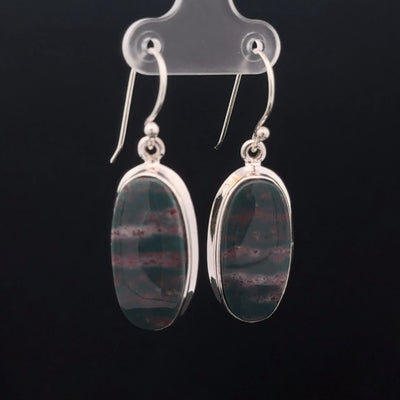 Sterling Silver Bloodstone Earrings