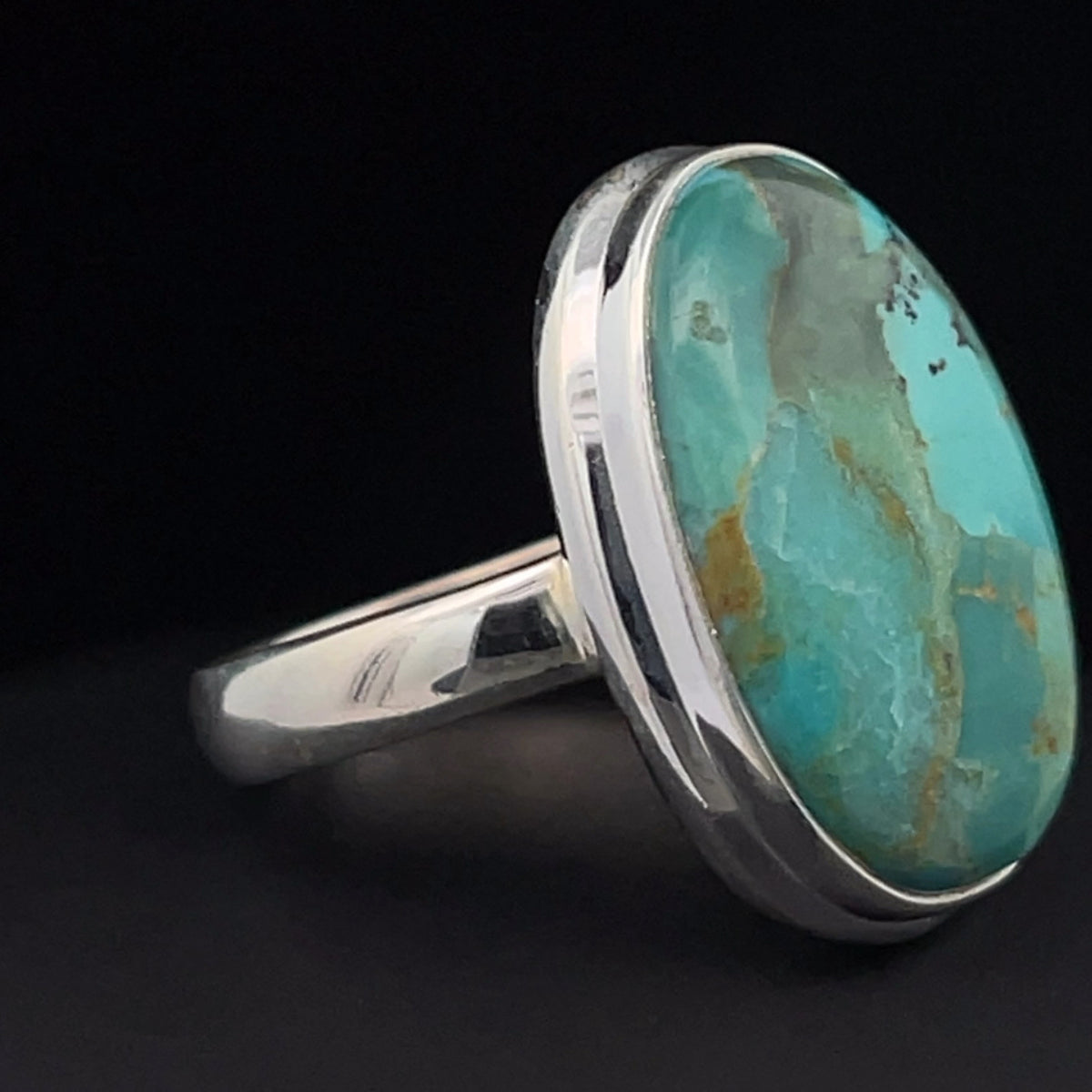 Sterling Silver Kingman Turquoise Ring Size 7