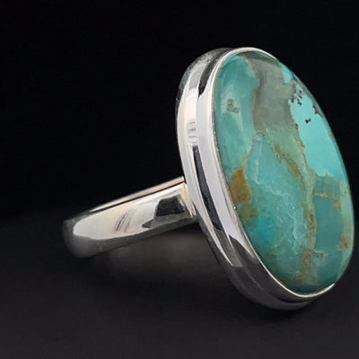Sterling Silver Kingman Turquoise Ring Size 7