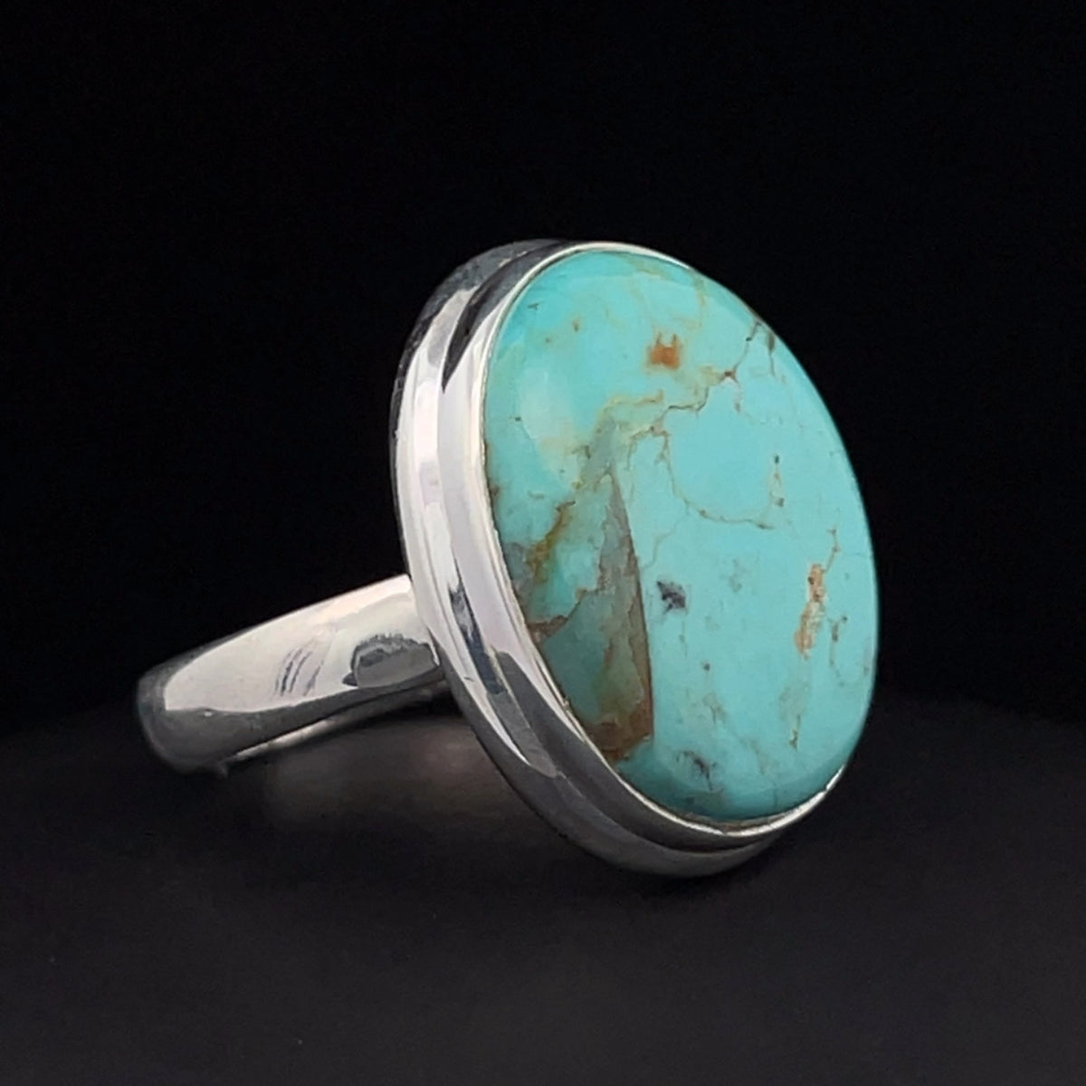 Sterling Silver Kingman Turquoise Ring Size 7