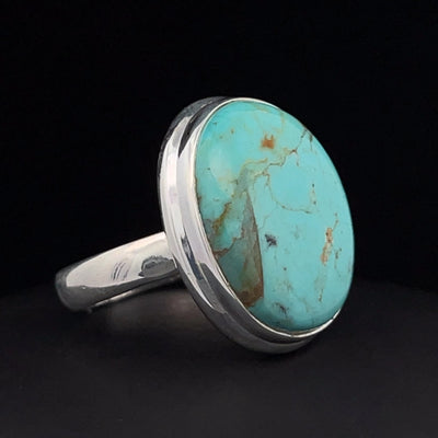 Sterling Silver Kingman Turquoise Ring Size 7