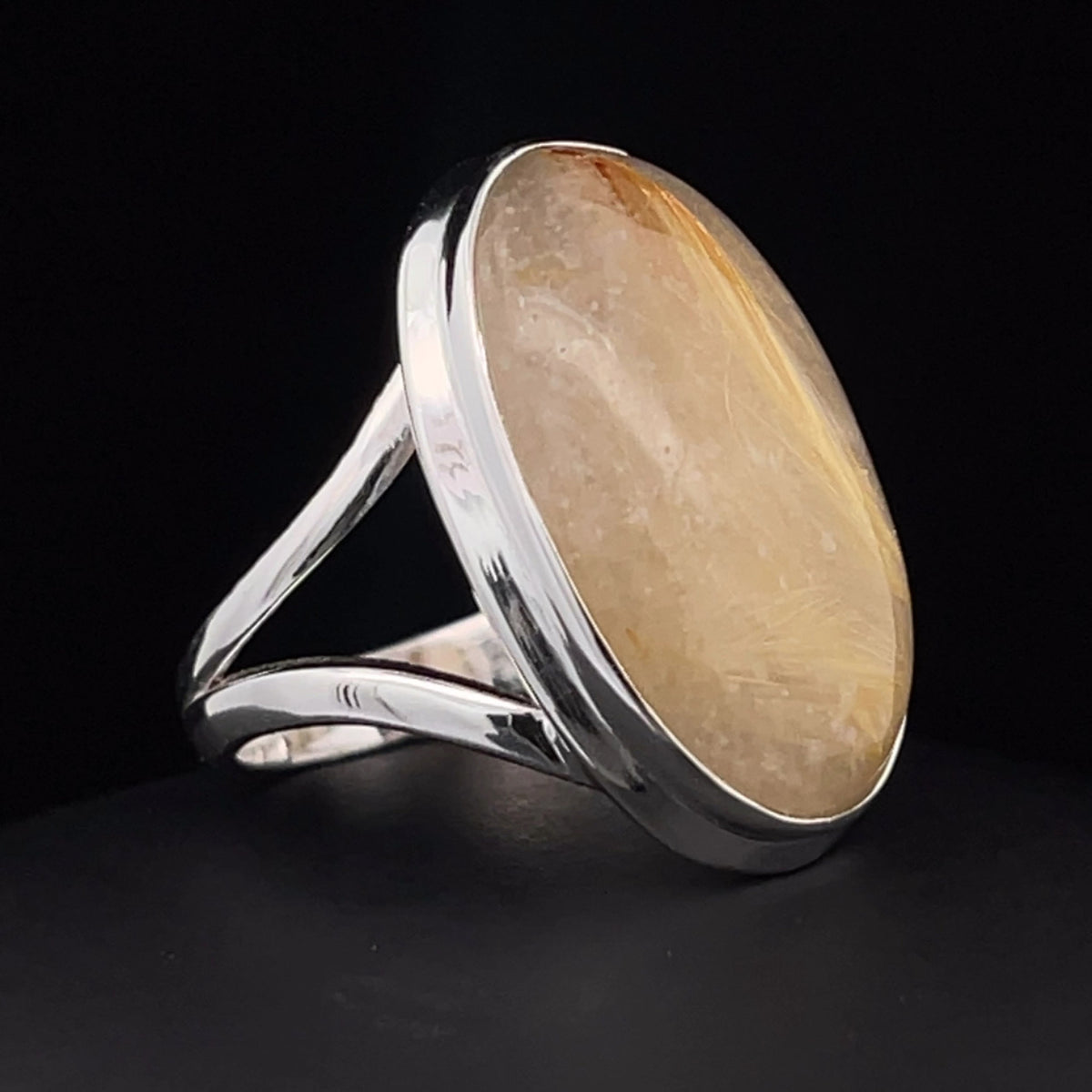 Sterling Silver Rutilated Quartz Ring Size 8