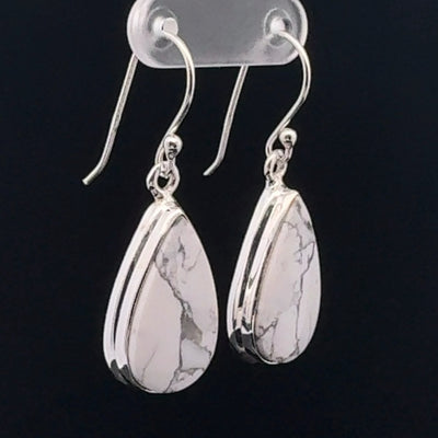 Sterling Silver Howlite Earrings