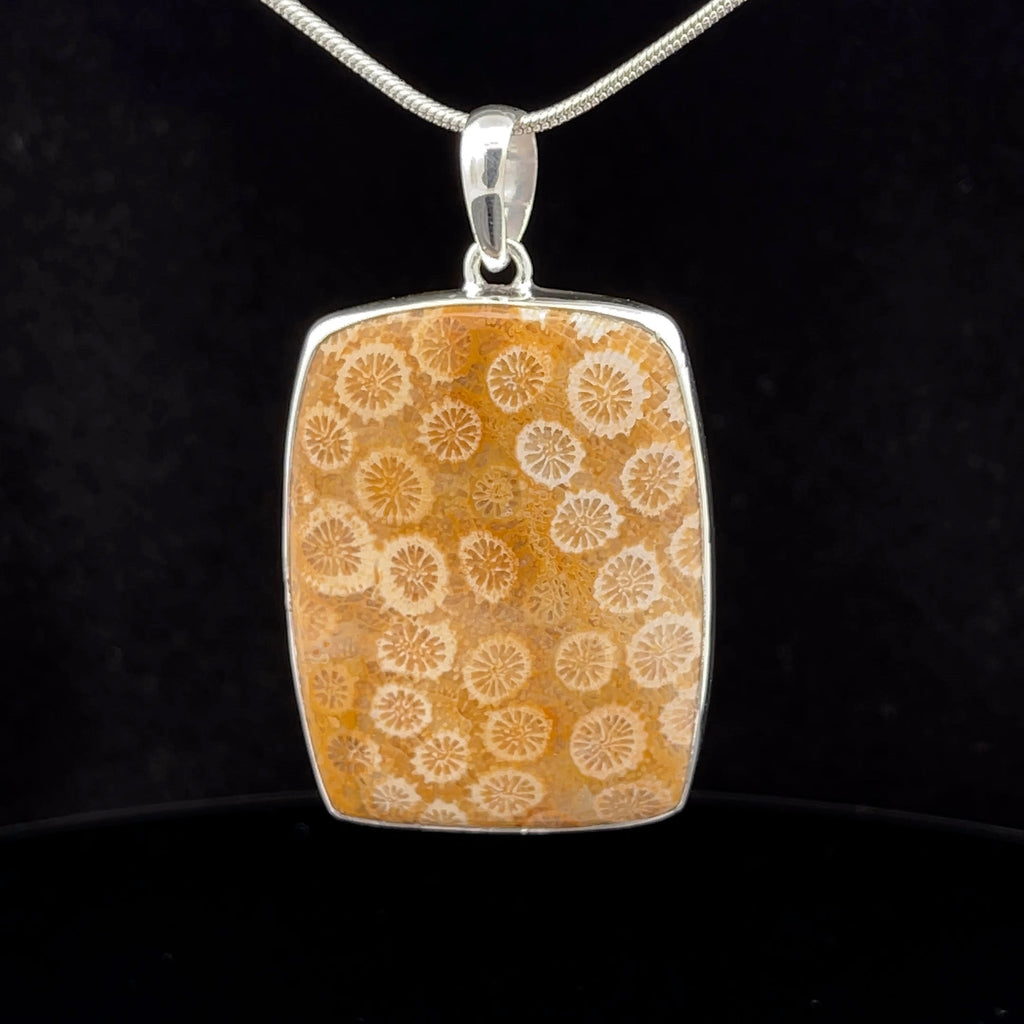 Sterling Silver Fossilized Coral Pendant