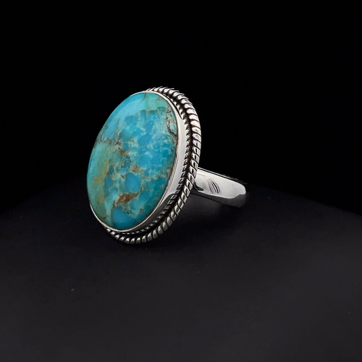 Sterling Silver Kingman Turquoise Ring Size 7