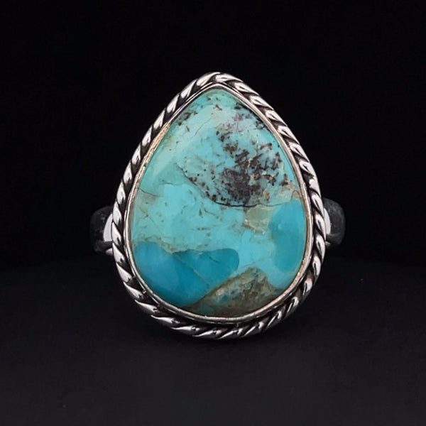 Sterling Silver Kingman Turquoise Ring Size 9.5