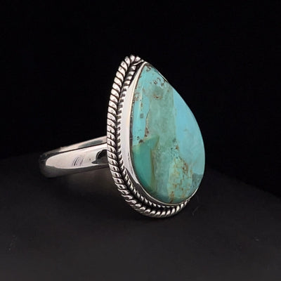 Sterling Silver Kingman Turquoise Ring Size 8