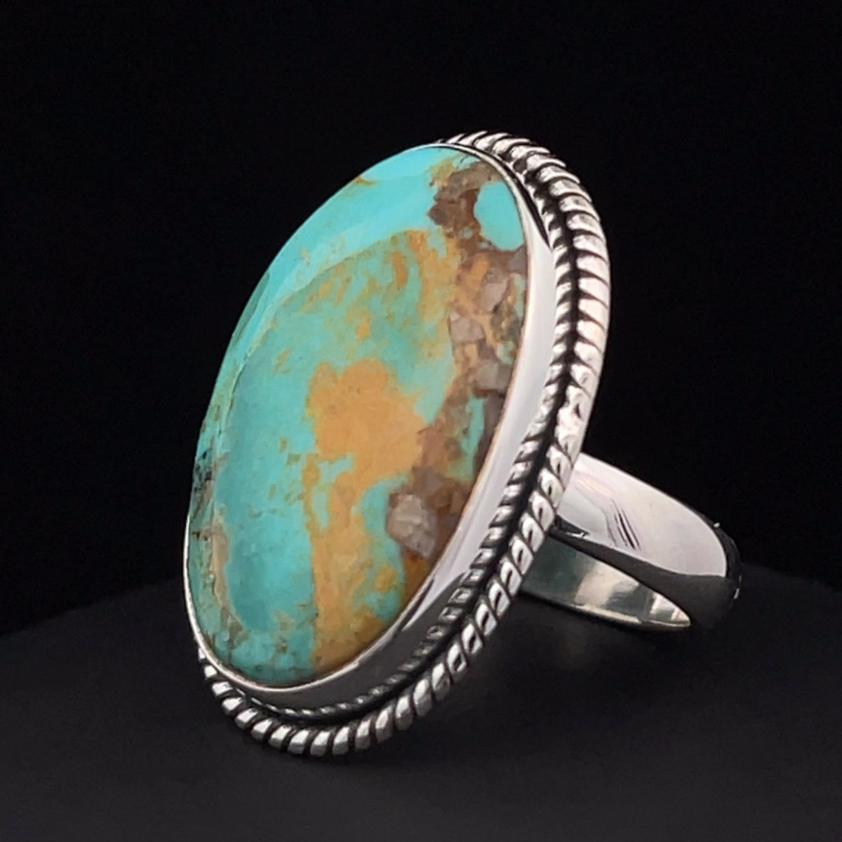 Sterling Silver Kingman Turquoise Ring Size 7