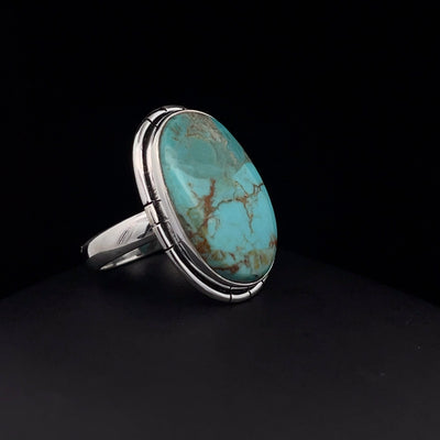 Sterling Silver Kingman Turquoise Ring Size 7