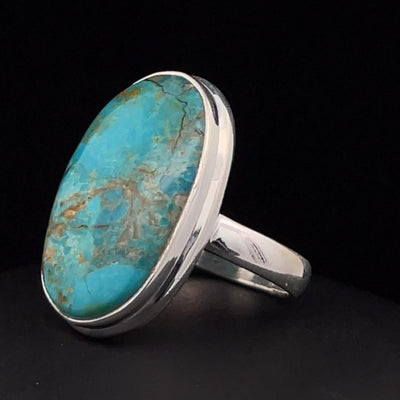 Sterling Silver Kingman Turquoise Ring Size 7