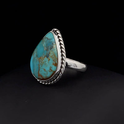 Sterling Silver Kingman Turquoise Ring Size 7