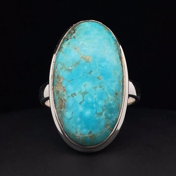 Sterling Silver Kingman Turquoise Ring Size 8