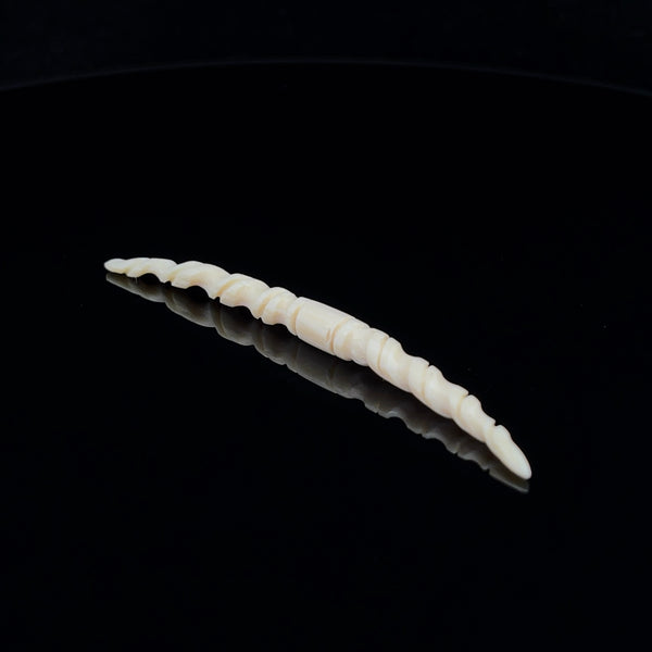 6g (4mm) Fossilized Mammoth Ivory Carved Septum Tusk
