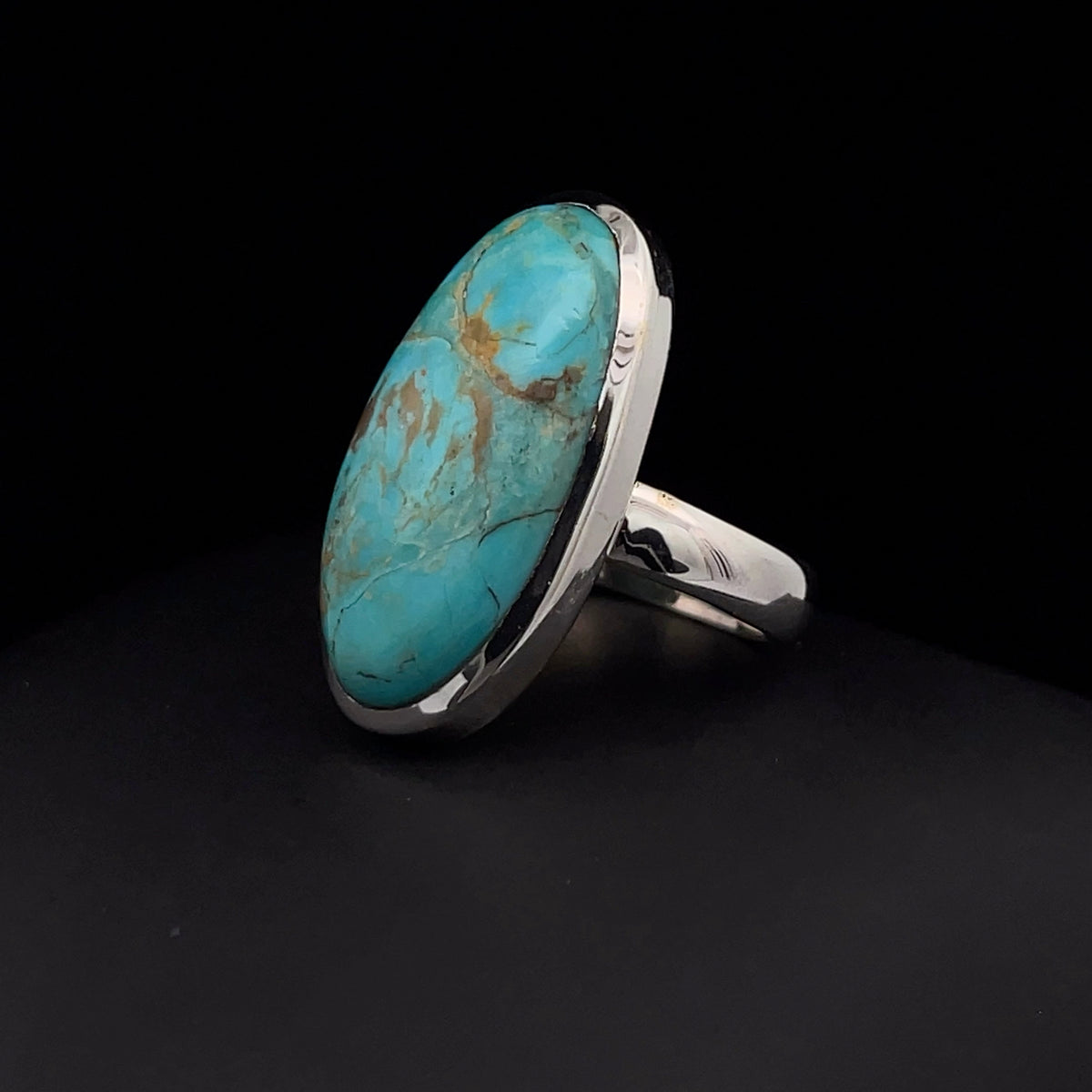 Sterling Silver Kingman Turquoise Ring Size 7