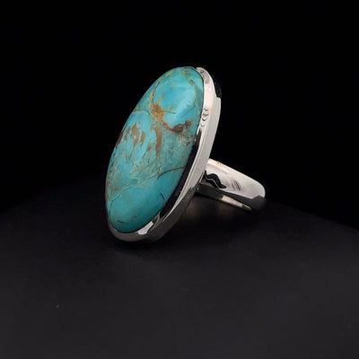 Sterling Silver Kingman Turquoise Ring Size 7