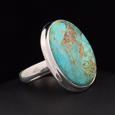 Sterling Silver Kingman Turquoise Ring Size 7