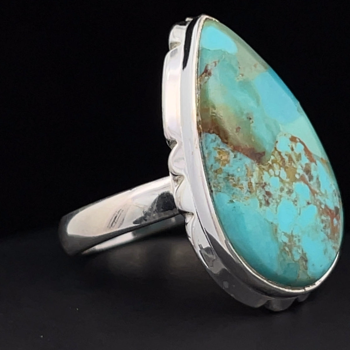 Sterling Silver Kingman Turquoise Ring Size 7