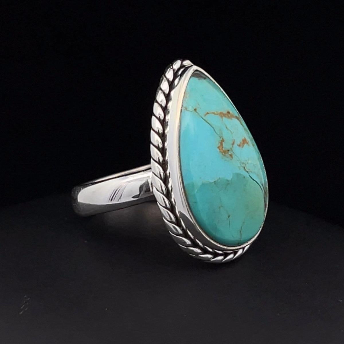 Sterling Silver Kingman Turquoise Ring Size 6.5