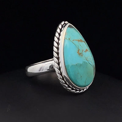 Sterling Silver Kingman Turquoise Ring Size 6.5