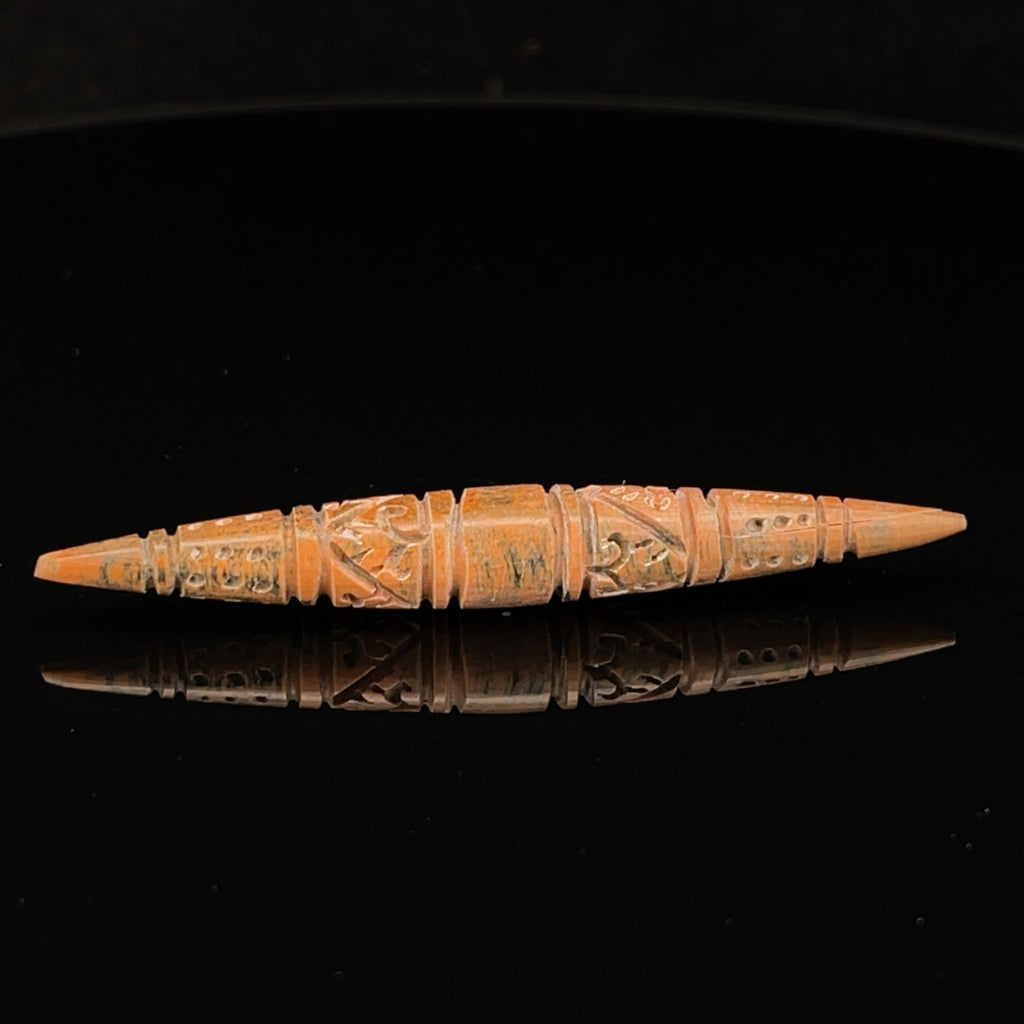 2g Fossilized Mammoth Carved Septum Spike