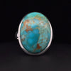 Sterling Silver Kingman Turquoise Ring Size 8