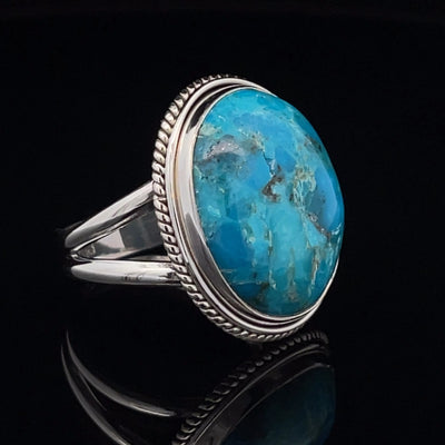 Sterling Silver Kingman Turquoise Ring Size 10