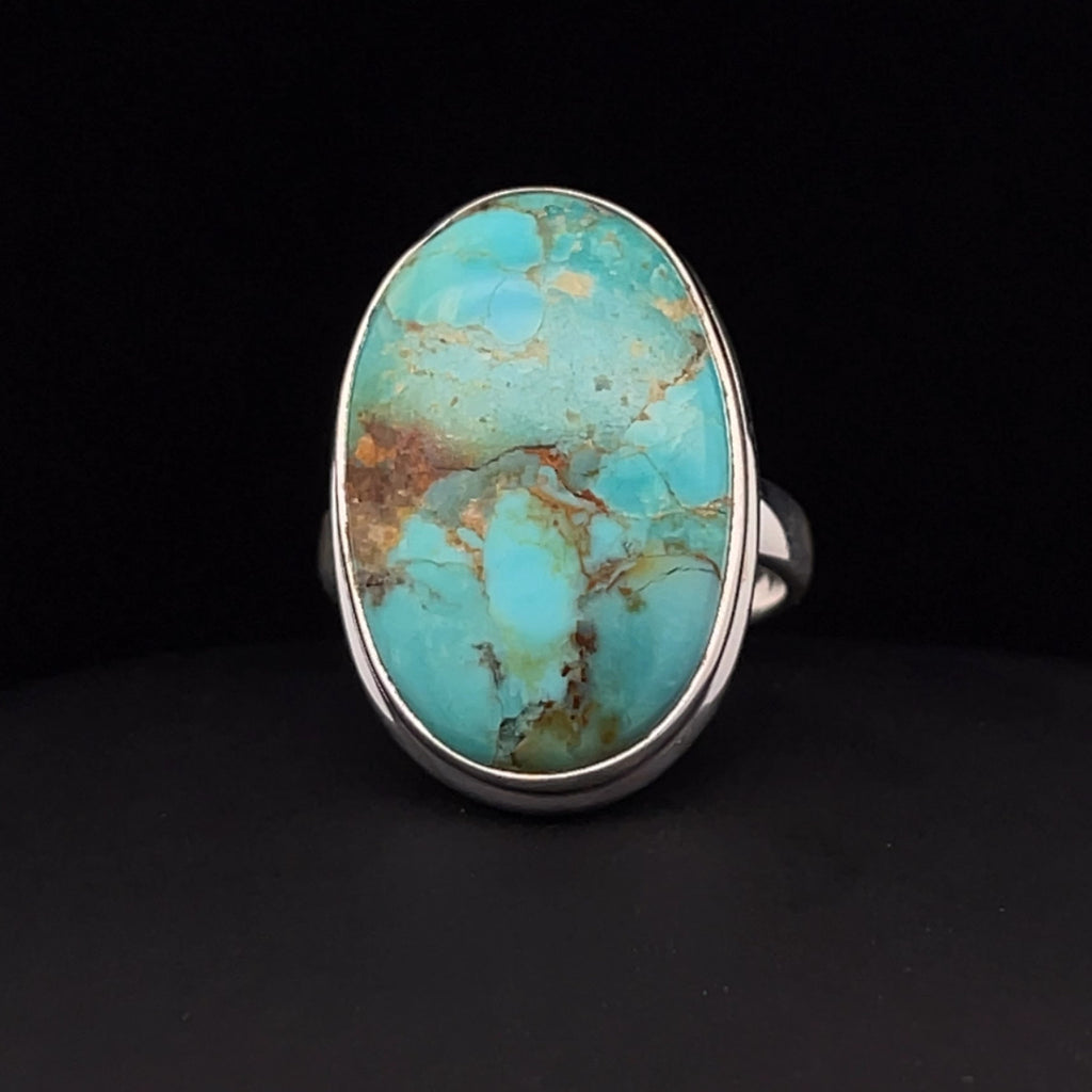 Sterling Silver Kingman Turquoise Ring Size 7