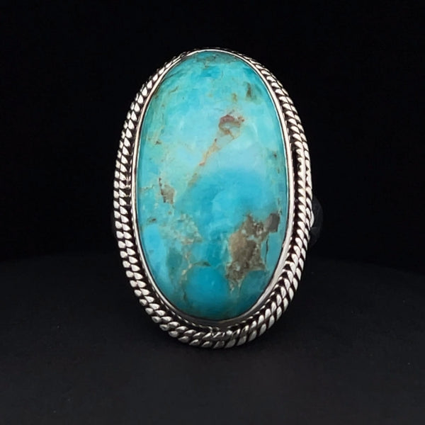 Sterling Silver Kingman Turquoise Ring Size 6