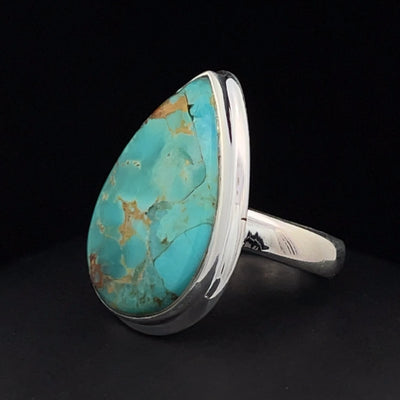 Sterling Silver Kingman Turquoise Ring Size 6.5