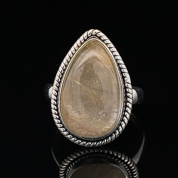 Sterling Silver Rutilated Quartz Ring Size 7