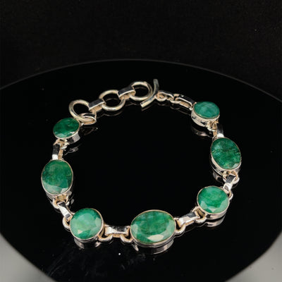 Sterling Silver Emerald Bracelet