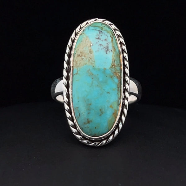 Sterling Silver Kingman Turquoise Ring Size 6.5