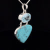 Sterling Silver Raw Kingman Turquoise and Topaz Pendant