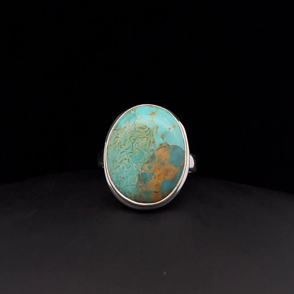 Sterling Silver Kingman Turquoise Ring Size 7