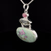 Sterling Silver Ruby In Fuschite, Green Amethyst and Ruby Pendant