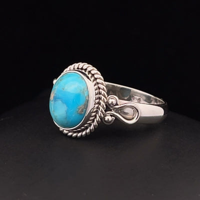 Sterling Silver Kingman Turquoise Ring Size 8
