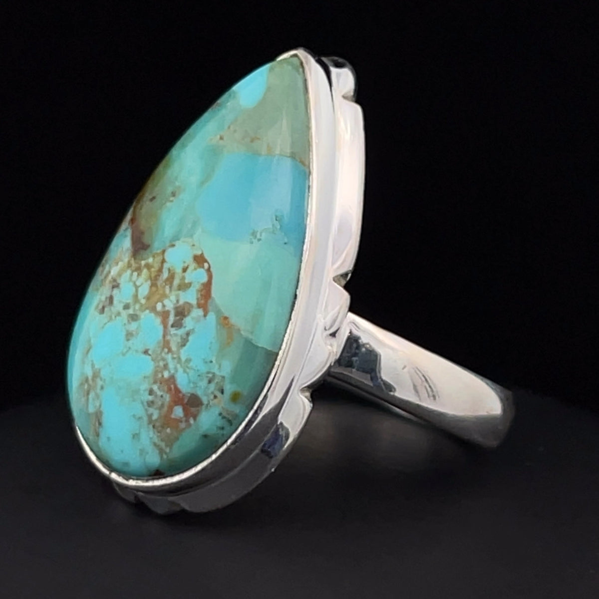 Sterling Silver Kingman Turquoise Ring Size 7